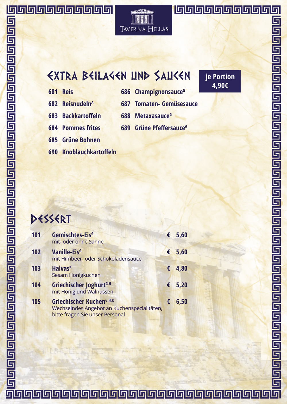 Taverna Hellas Berlin - Wilmersdorf Speisekarte 10