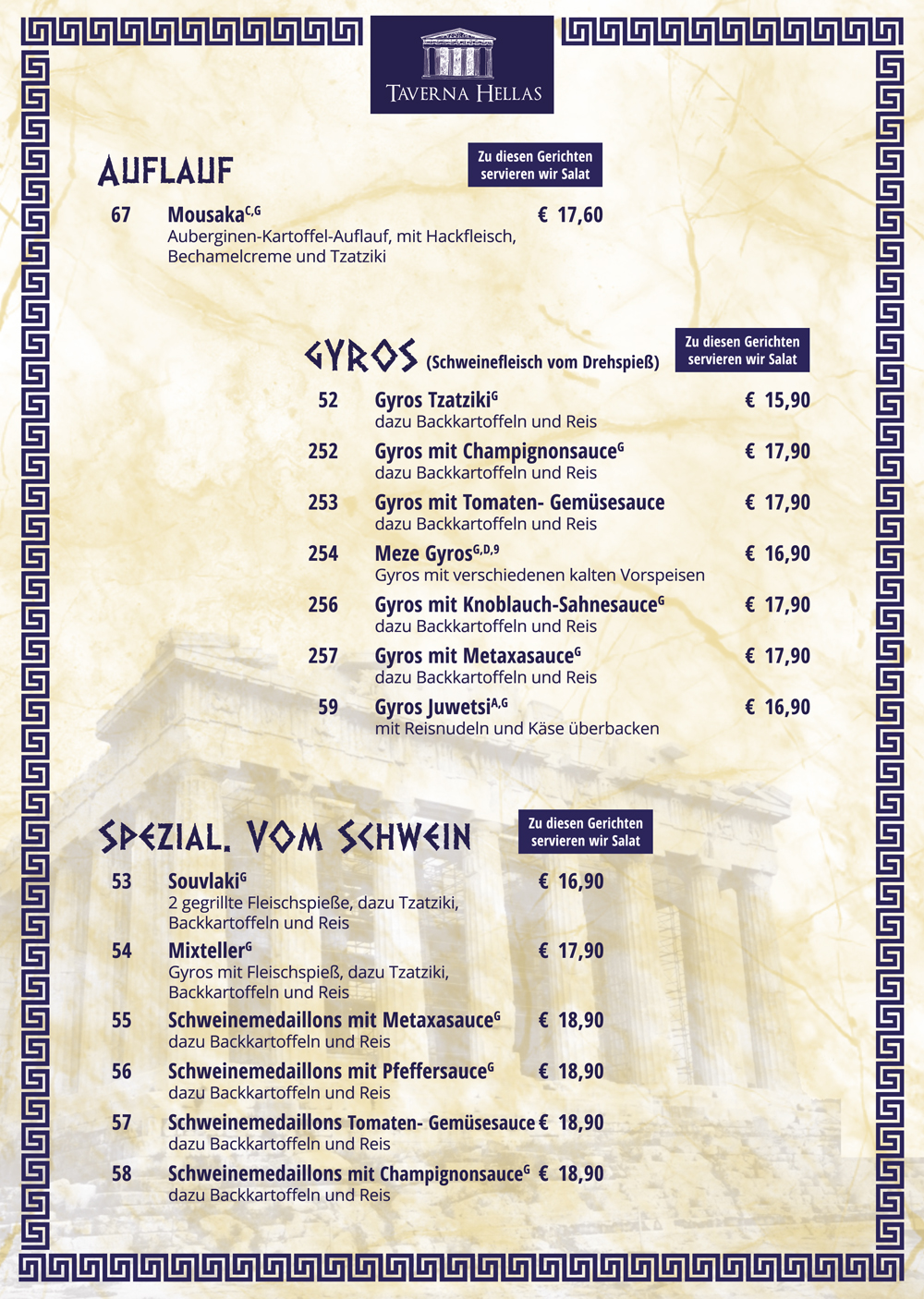 Taverna Hellas Berlin - Wilmersdorf Speisekarte 7